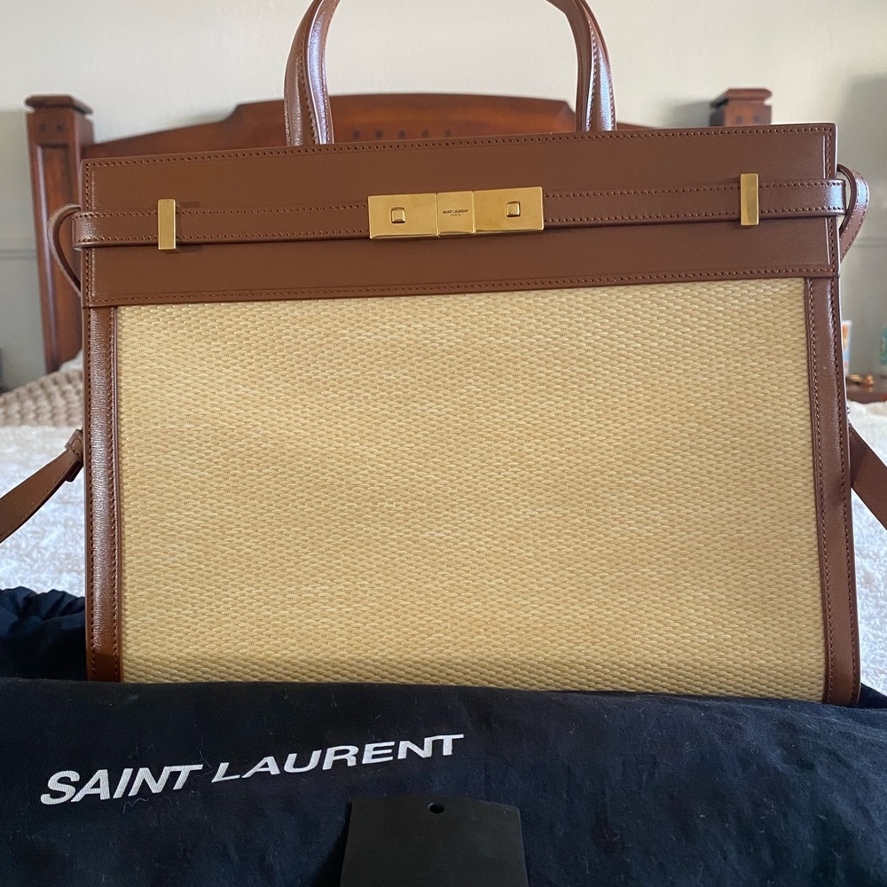 Saint Laurent Brown and Tan Handbag